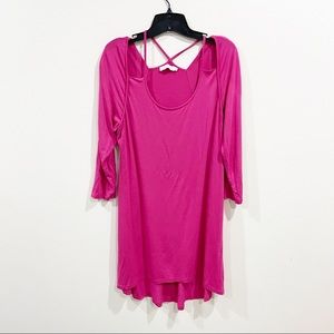 Anne Fontaine scoop neck mini dress pink